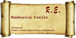 Raskovics Evelin névjegykártya